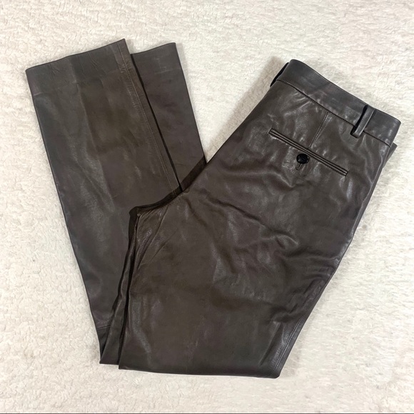 Coach Leather Cigarette Trouser Mahogany - Picture 6 of 8